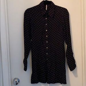 Free People XS dress black dots